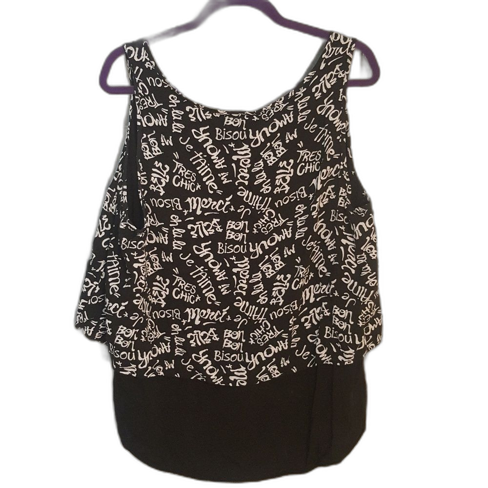 Torrid french graffiti rayon tank top 2 2x